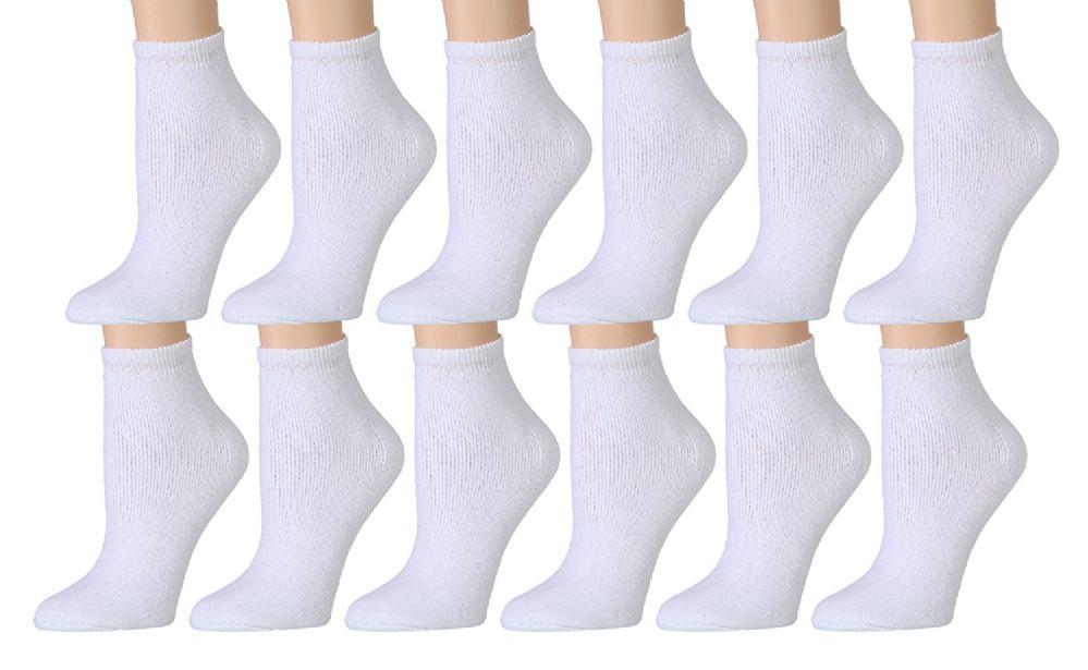 Yacht Smith Women S Cotton Ankle Socks White Size At
