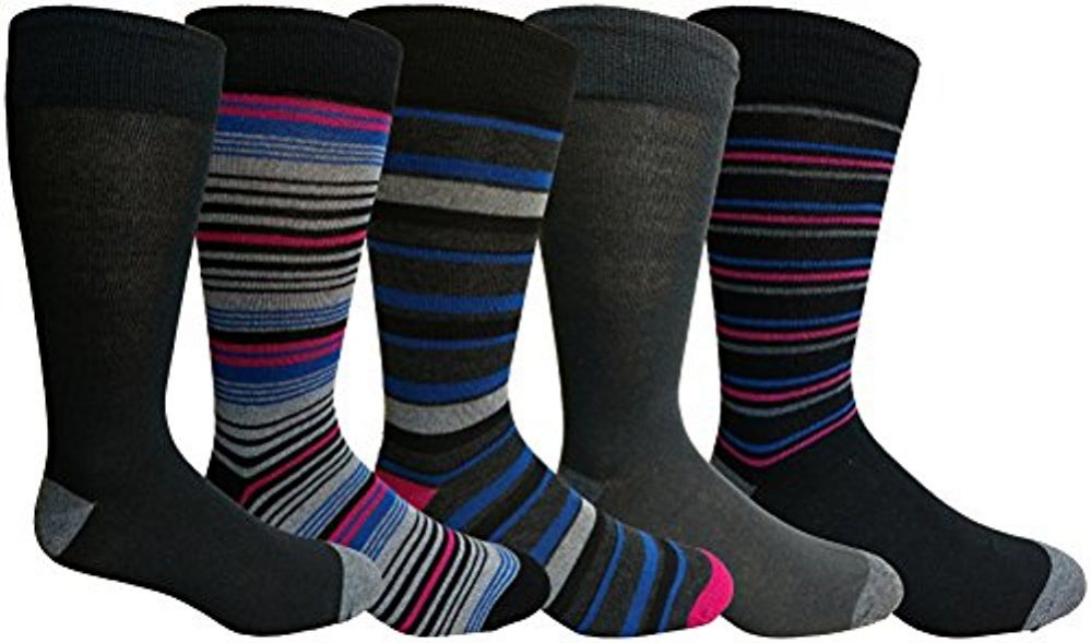 Yacht&smith 5 Pairs Of Mens Dress Socks, Colorful Fun Pattern Design