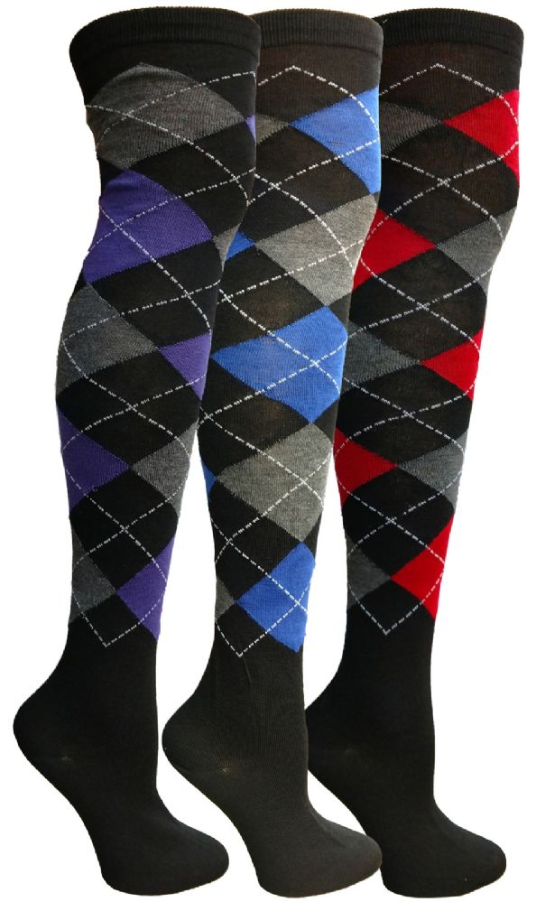Argyle thigh high socks Clearance
